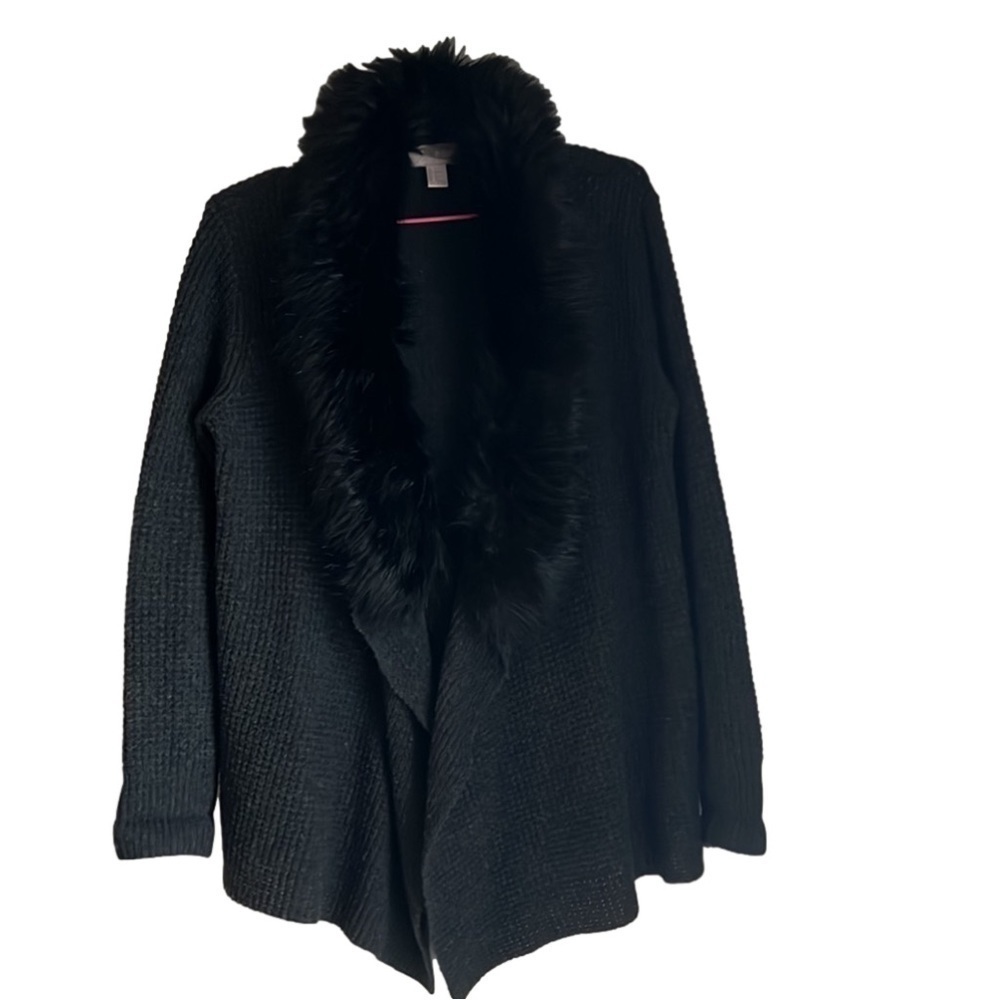 Forever 21 Faux Fur Wool Blend Cardigan